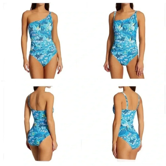 Bleu Rod Beattie Paradise Found One Shoulder One Piece Swimsuit - Picture 1 of 9